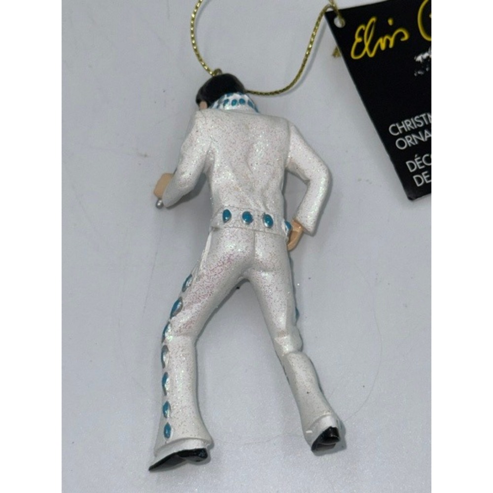 Elvis Presley Kurt S Adler Christmas Ornament White Jumpsuit Glitter 2017 - Picture 3 of 6